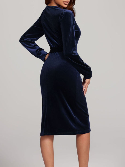 Long Sleeve Velvet Dress