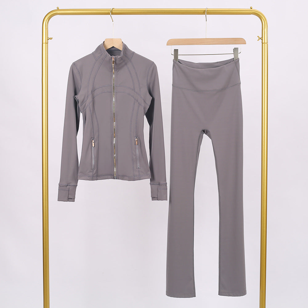 Golden zipper Slim fit  yoga pants set