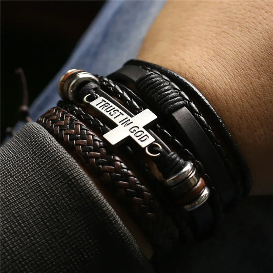 3 Pcs/Set Leather Bracelets
