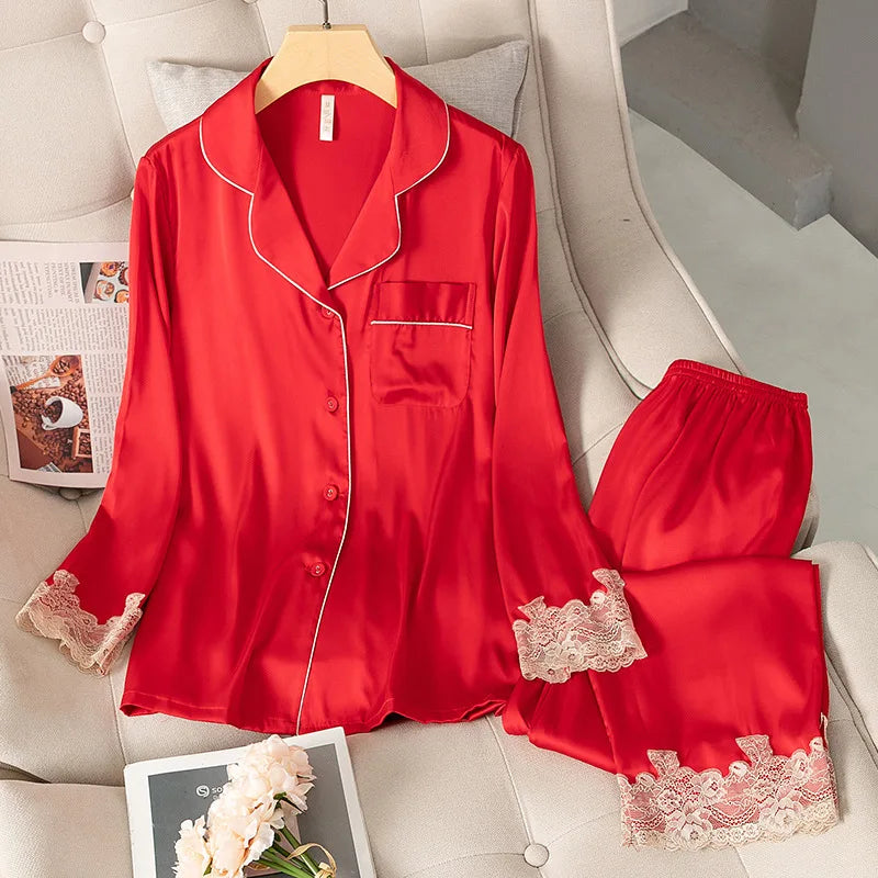 Satin Pajamas Set - MONLANE