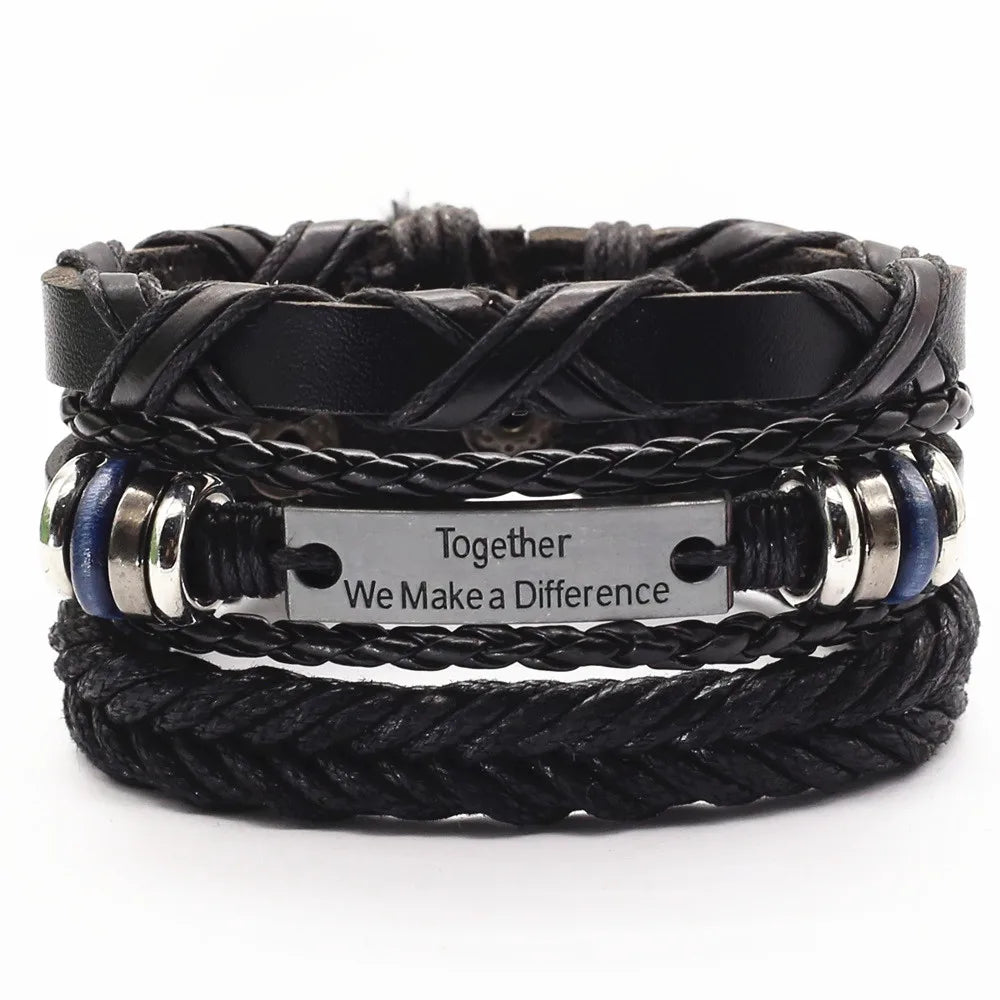 3 Pcs/Set Leather Bracelets