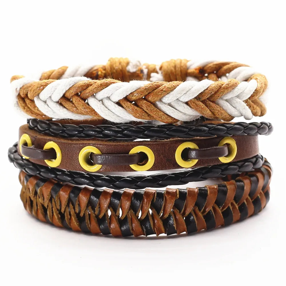 3 Pcs/Set Leather Bracelets