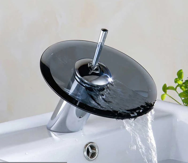 Glass Waterfall Sink Faucet