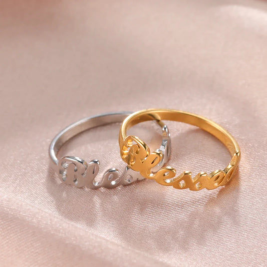 Stainless Steel Gold Color Couple Finger Ring