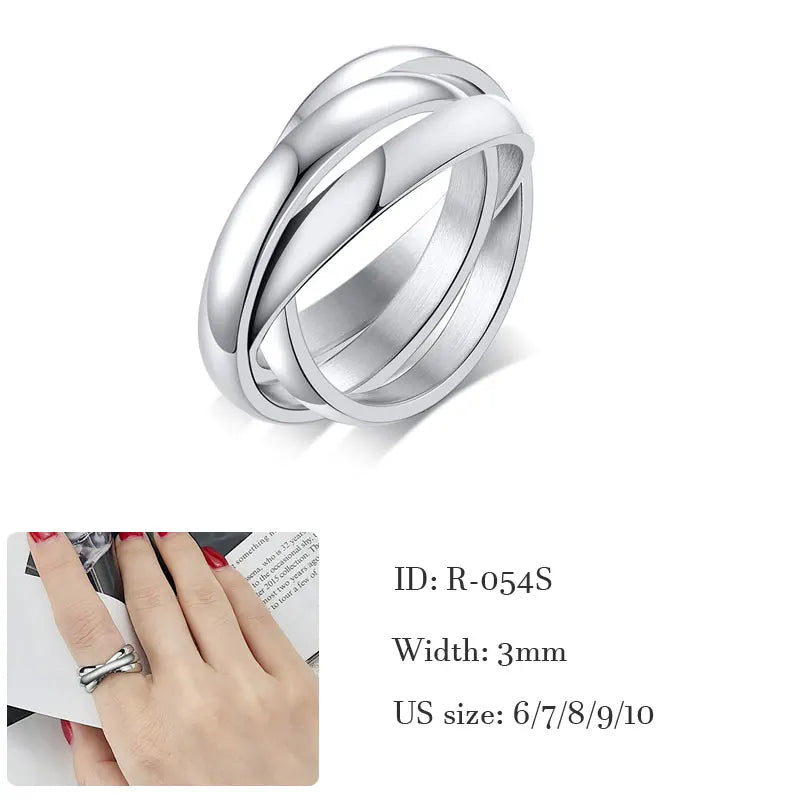 Triple Interlocked Promise Ring