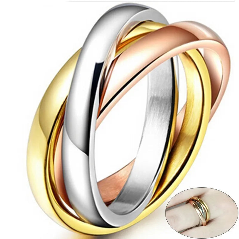 Triple Interlocked Promise Ring