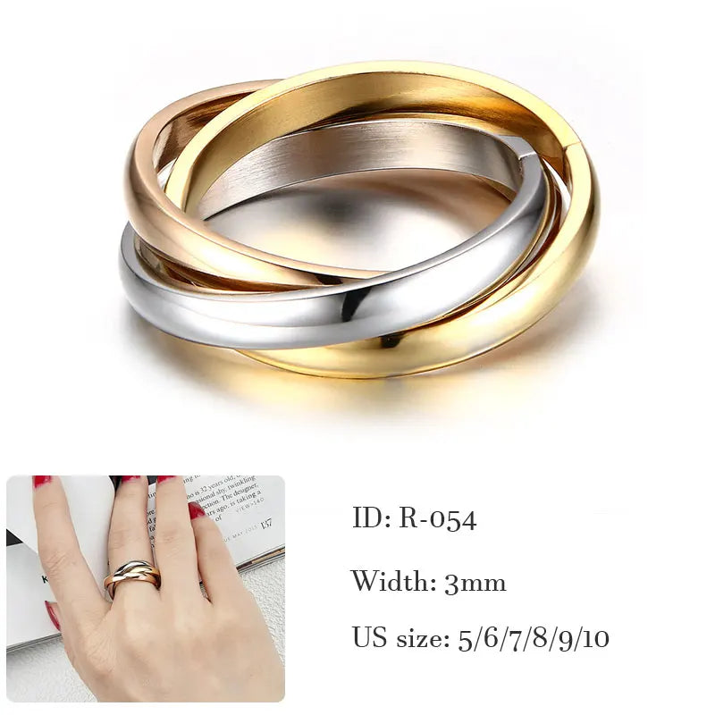 Triple Interlocked Promise Ring