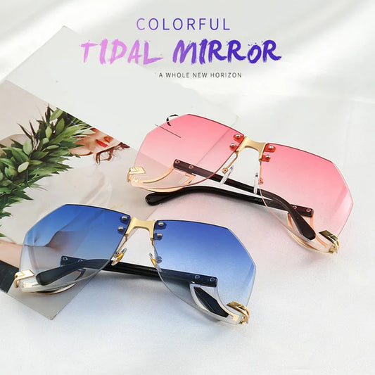 Irregular Rimless Sunglasses