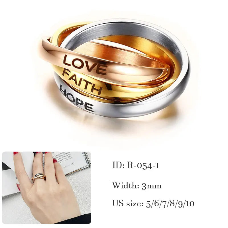 Triple Interlocked Promise Ring