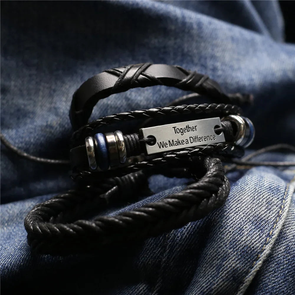 3 Pcs/Set Leather Bracelets