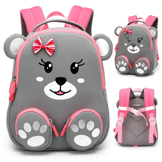 3D  Bear School Bags