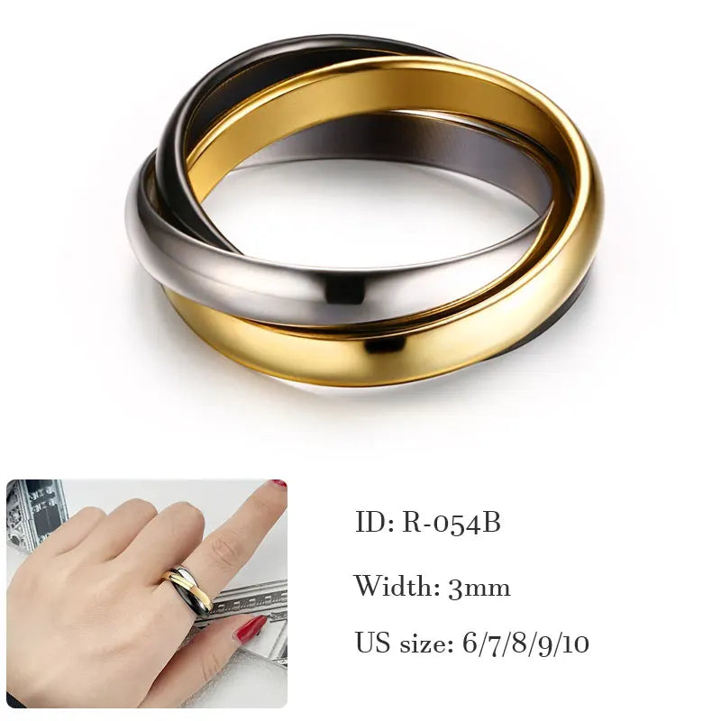 Triple Interlocked Promise Ring