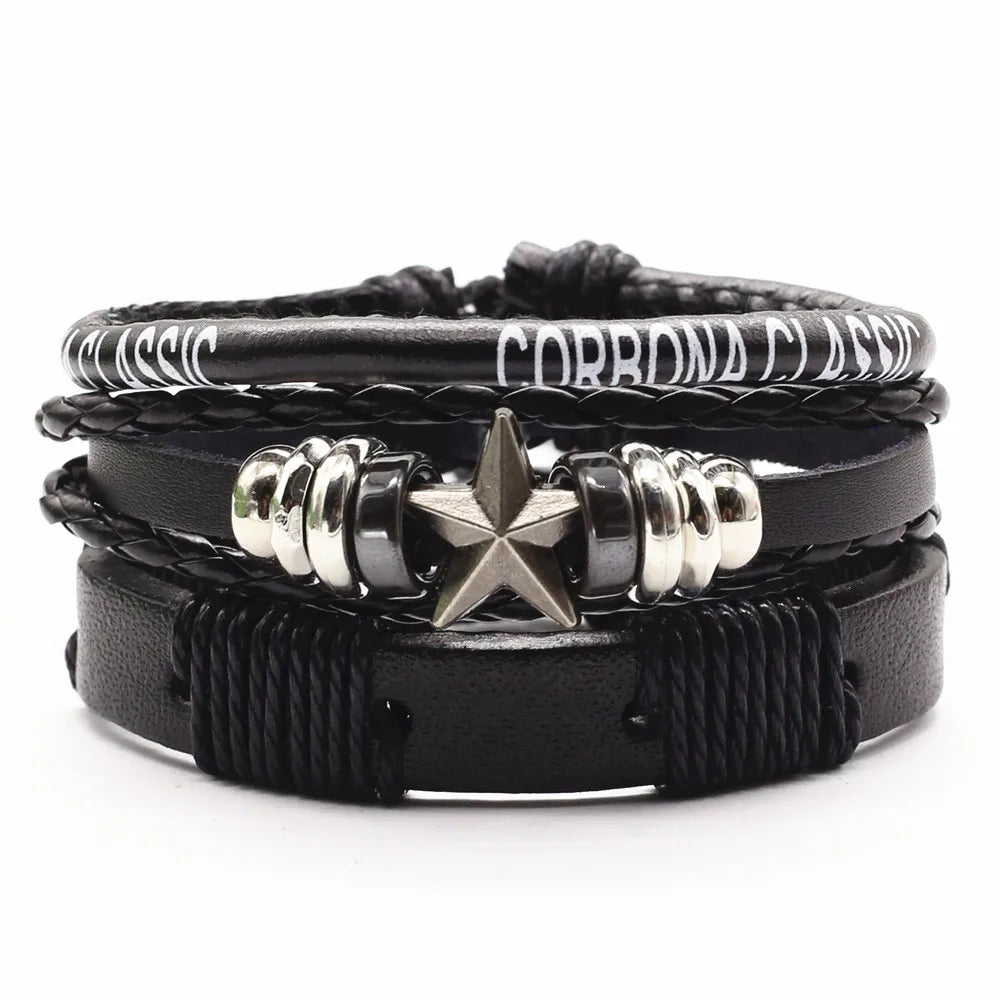 3 Pcs/Set Leather Bracelets