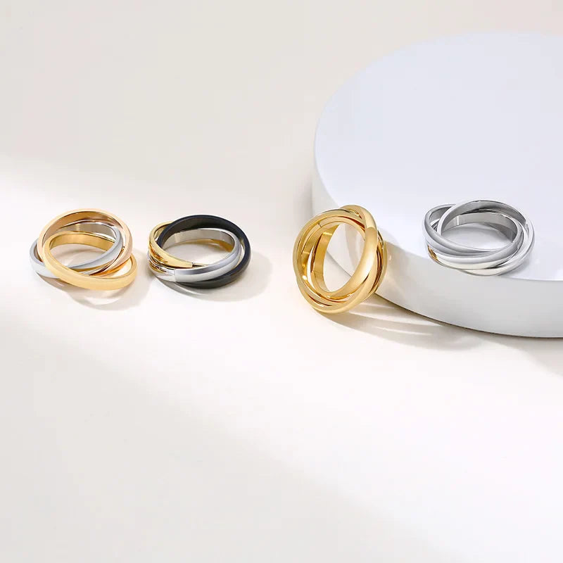 Triple Interlocked Promise Ring