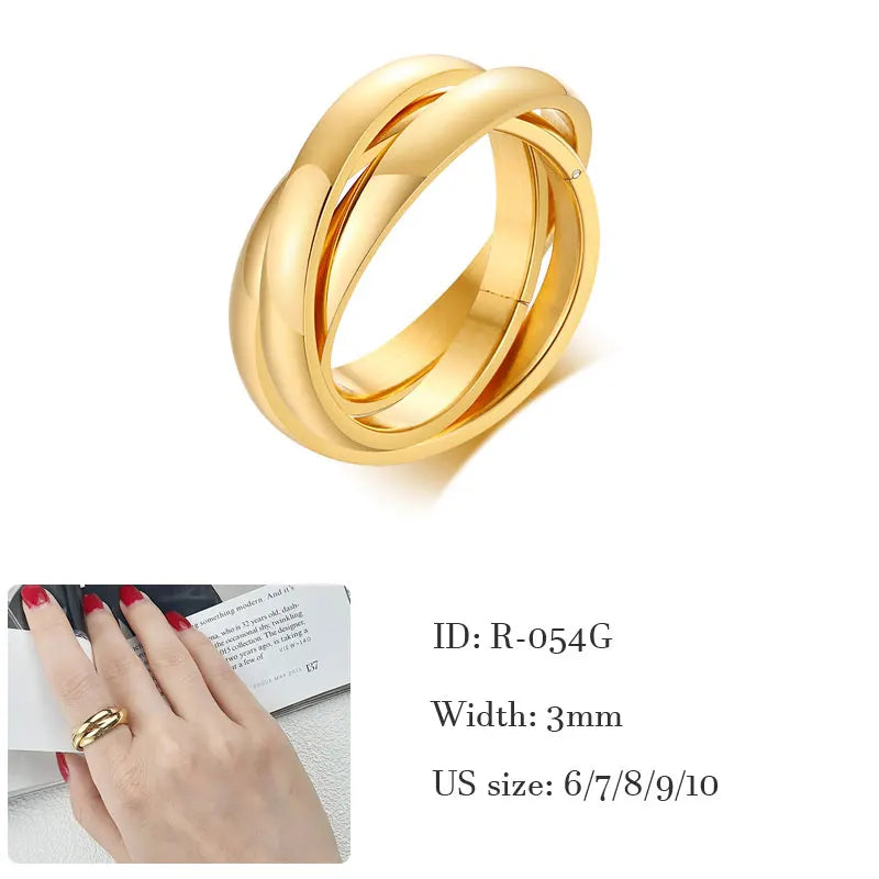 Triple Interlocked Promise Ring