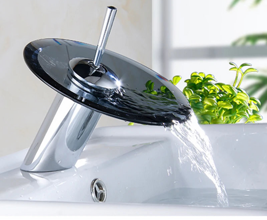 Glass Waterfall Sink Faucet