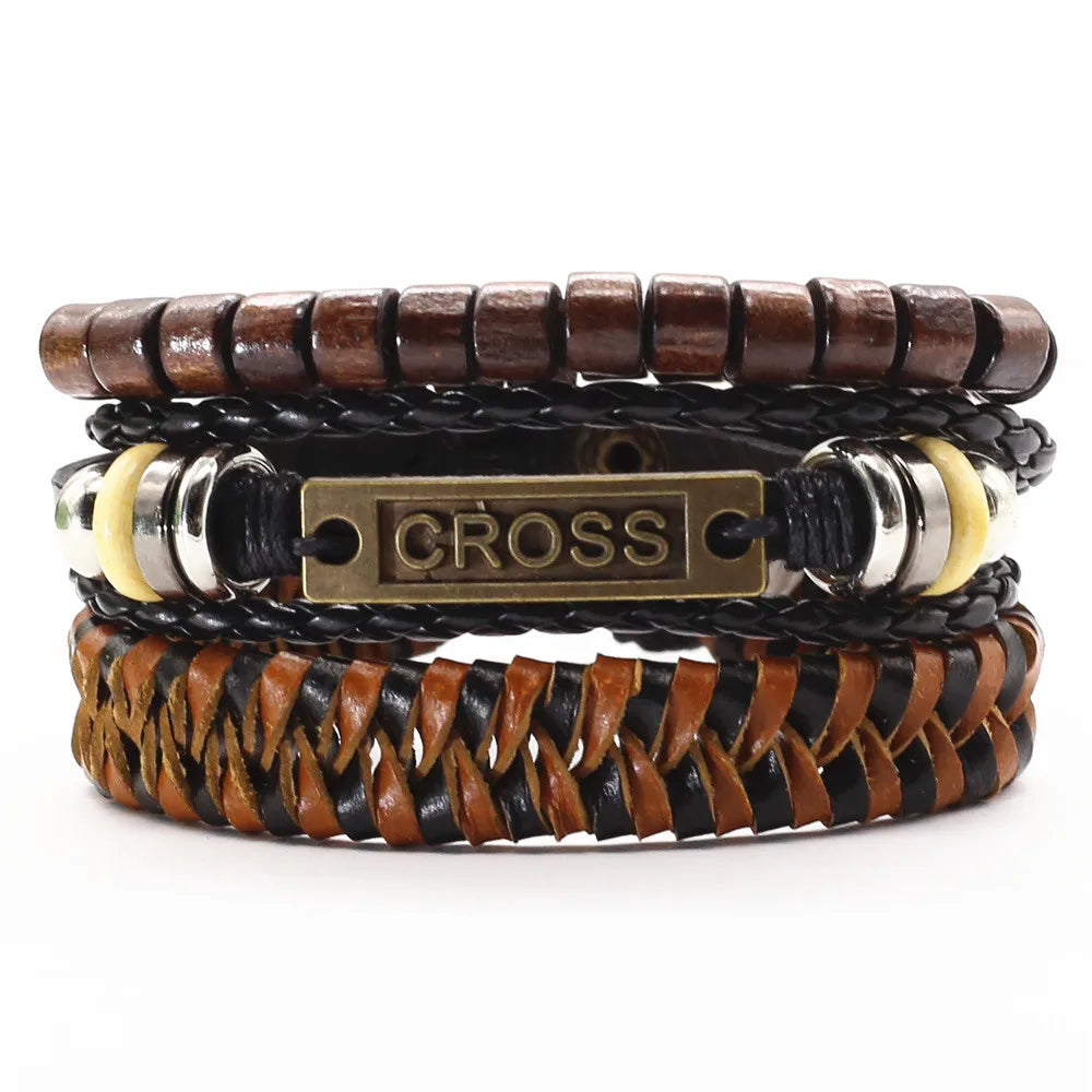 3 Pcs/Set Leather Bracelets