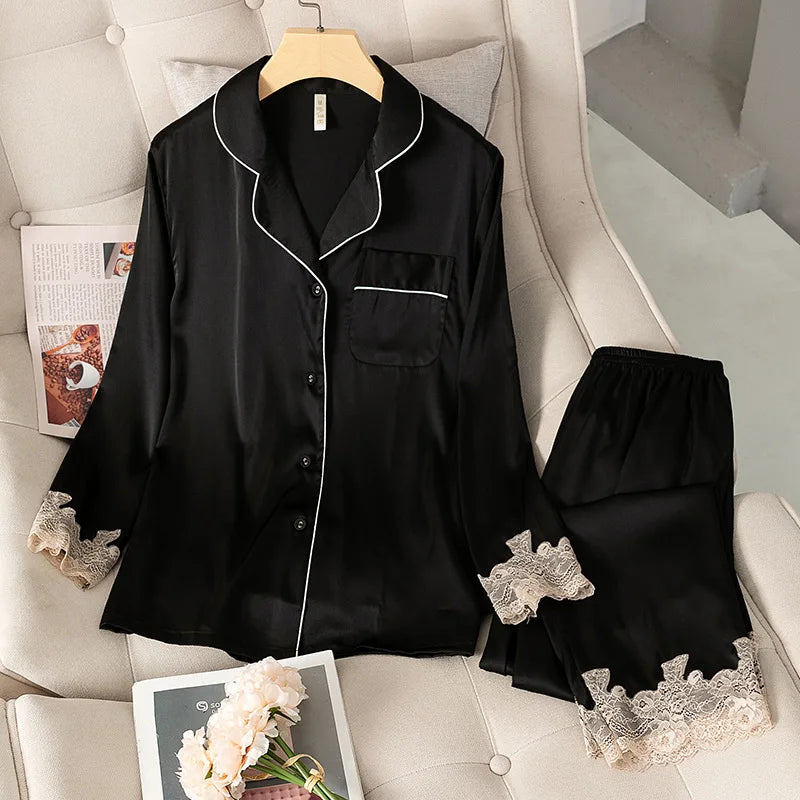 Satin Pajamas Set - MONLANE