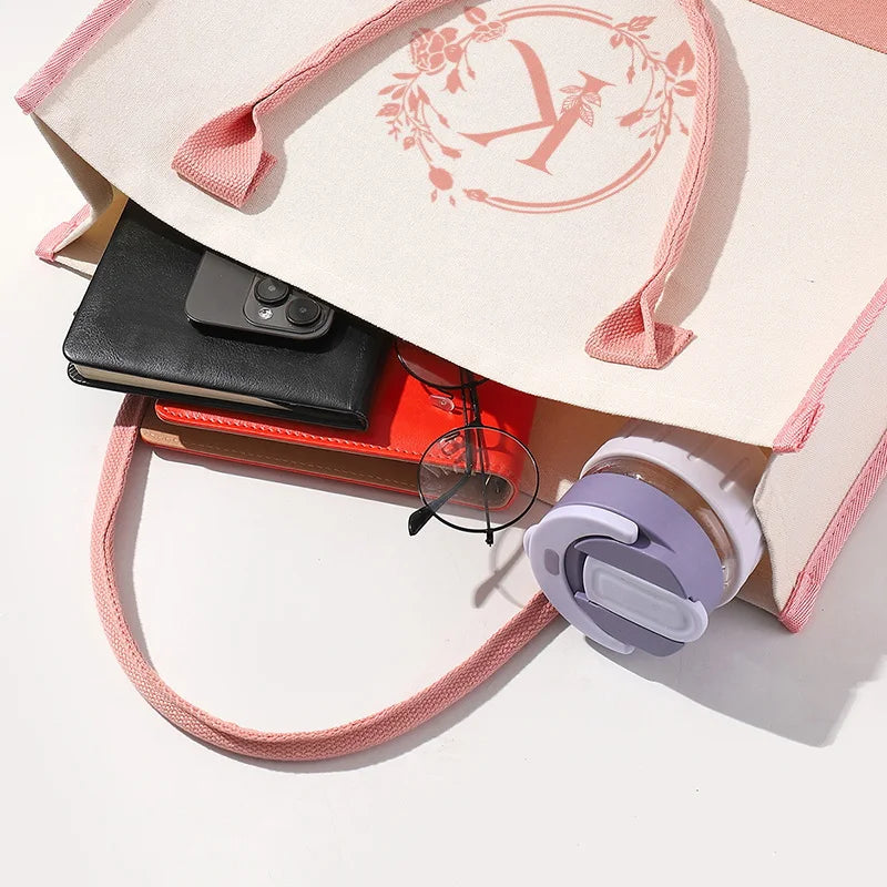 Leaf Letter Colored Canva Handbag