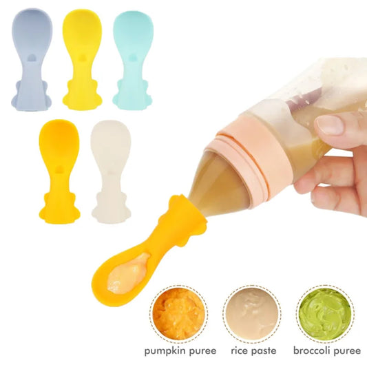 5 PCs Soft Flexible Silicone Baby Spoons
