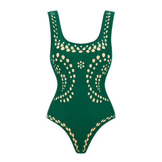 2Pcs Laser Cut Swimsuit