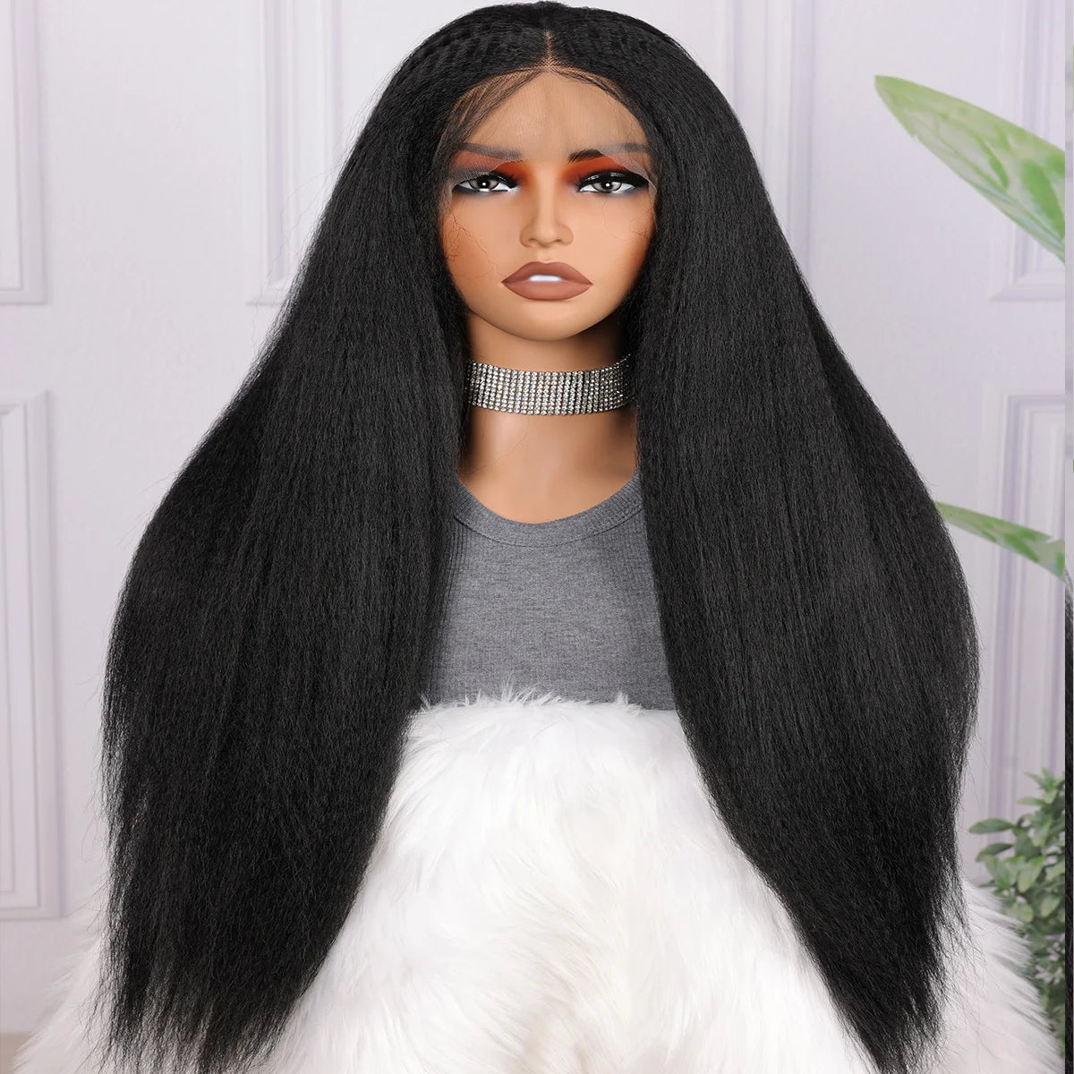 Soft Yaki Preplucked Glueless Kinky Lace Front