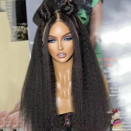 Soft Yaki Preplucked Glueless Kinky Lace Front