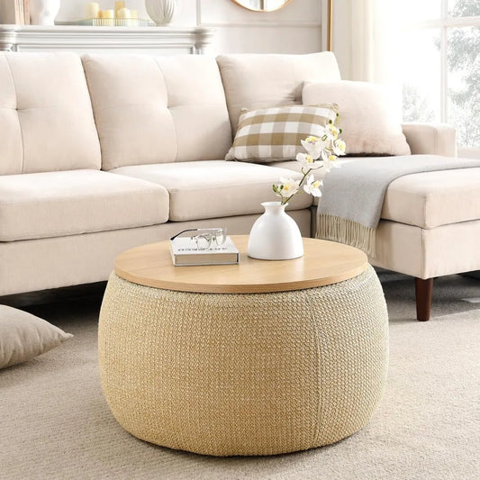 Modern Round Storage Ottoman
