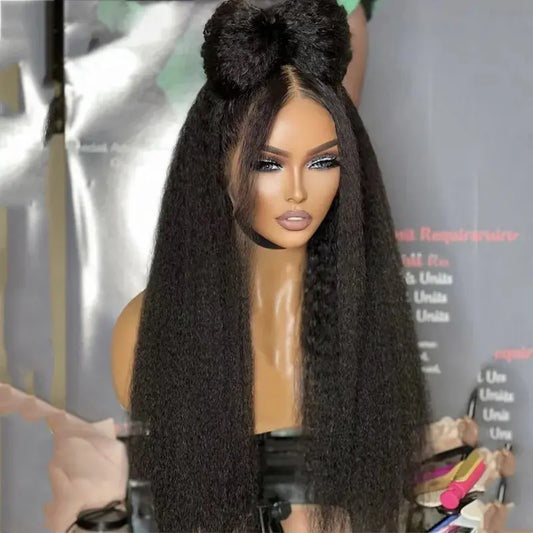 Soft Yaki Preplucked Glueless Kinky Lace Front