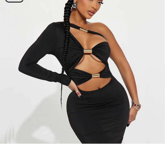 One Shoulder Bodycon Evening Dress