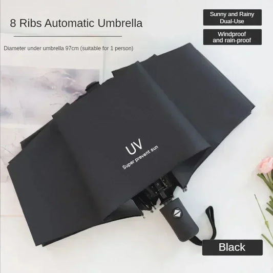 Folding automatic umbrella With sunblock
