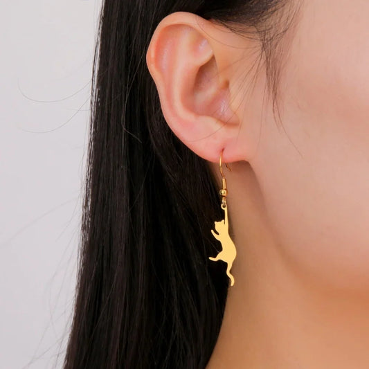 Jumping Cat Dangle Earrings