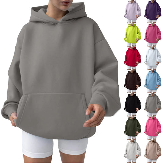 Trendy Solid Color Sports Hoodies