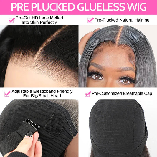 Mongolian Water Wave Glueless Preplucked Human Wigs - MONLANE