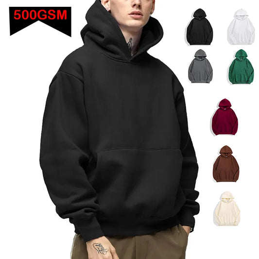 Casual Thick Solid Color Hoodies