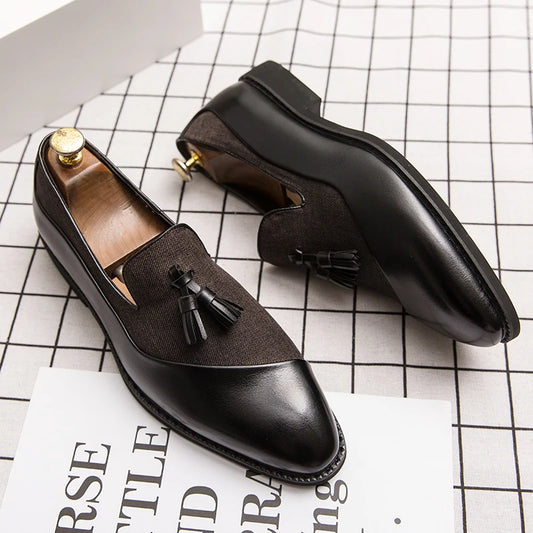 Classic Leather Men Slip-On Oxfords