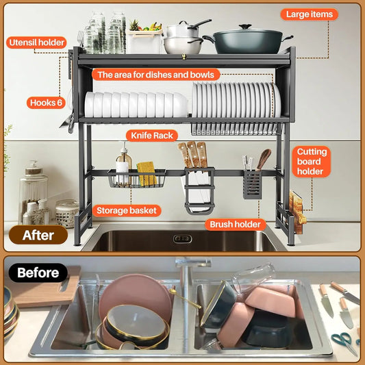 Over The Sink Dish Drainer Drying Rack