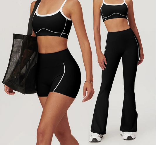 High Waist Wide Flare Pant Active Suit