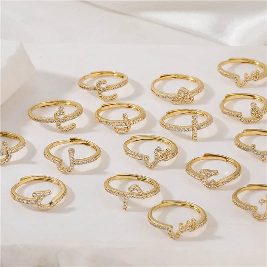 Zircon Arabic Letter Ring