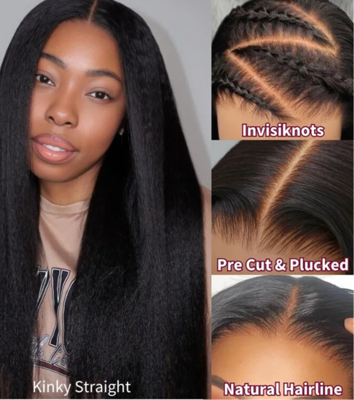 Drawstring Yaki Straight Glueless Wig