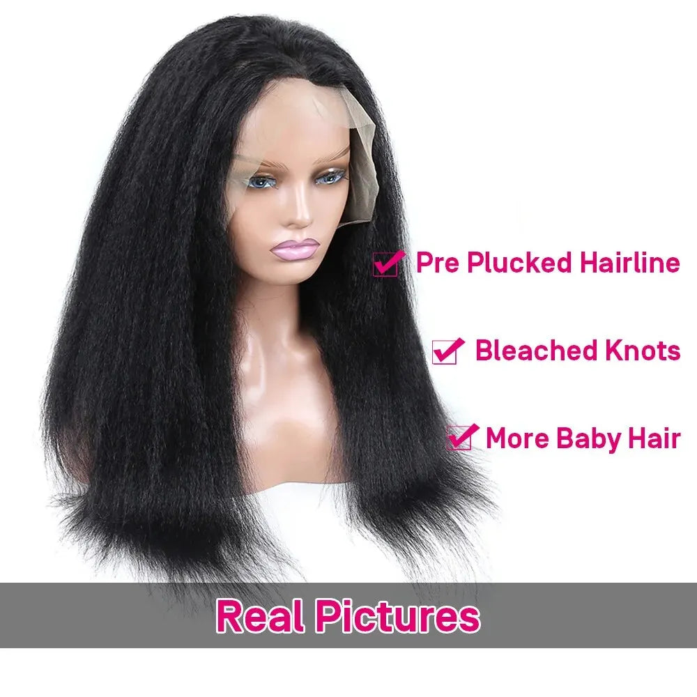 Lace Front Yaki Straight Human Hair