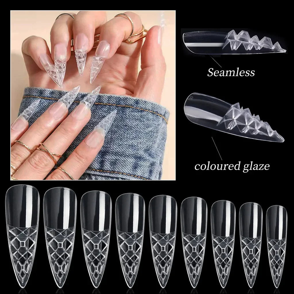 120PCS Press On Glazed Tips