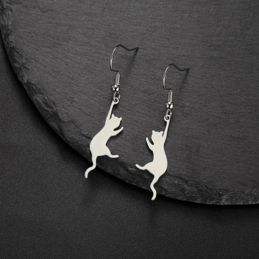 Jumping Cat Dangle Earrings