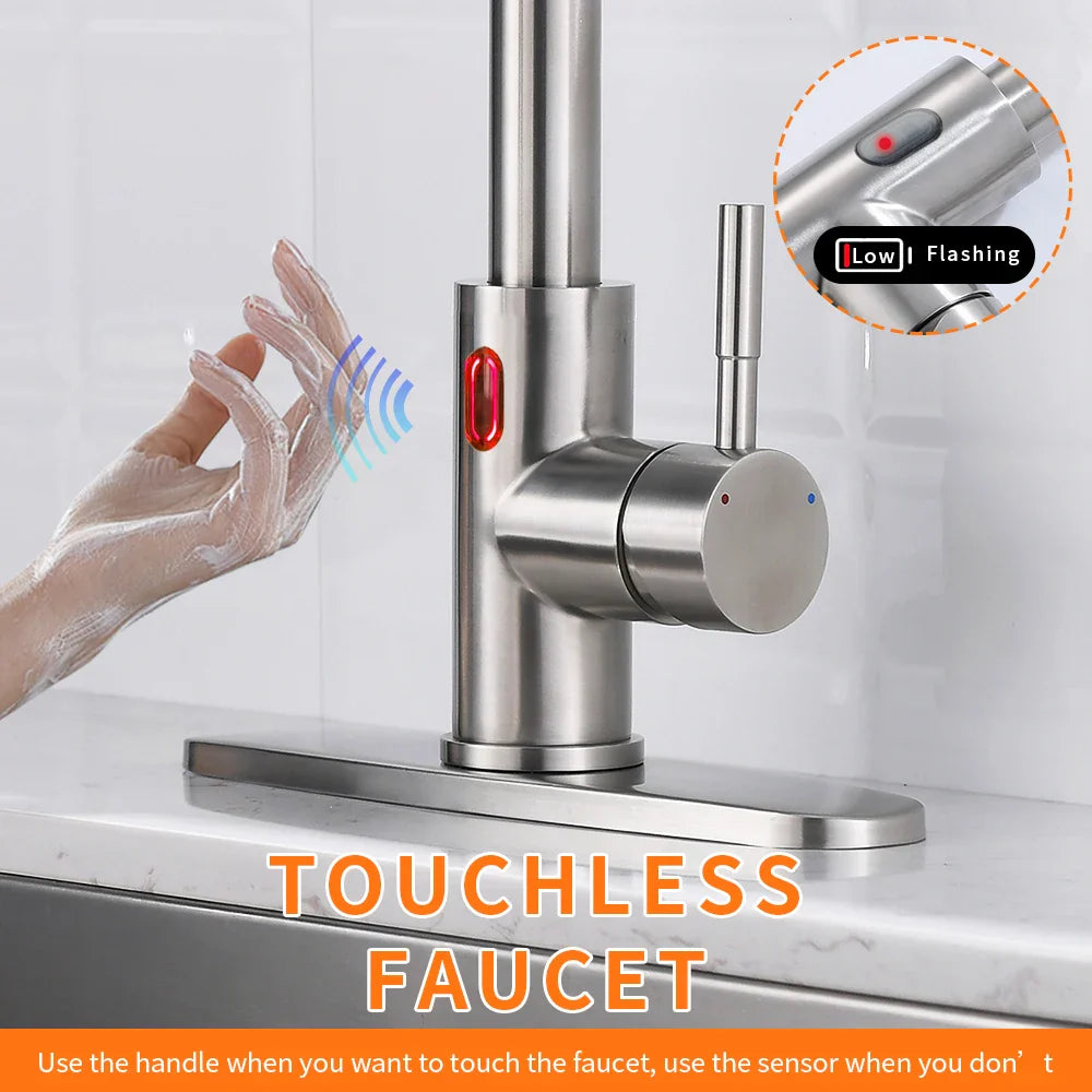 Touchless LED Light Kitchen Sink Faucet - MONLANE