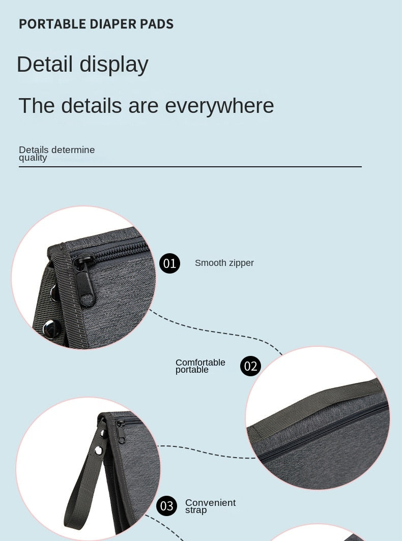 Portable Diaper Changing Pad Portable Baby Changing Pad with Pockets Waterproof Travel Diaper Changing Station Kit Baby Gifts - MONLANE