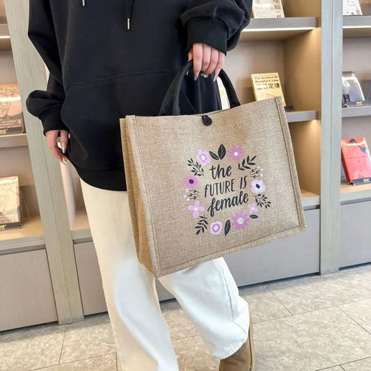 Print Linen Tote Bag