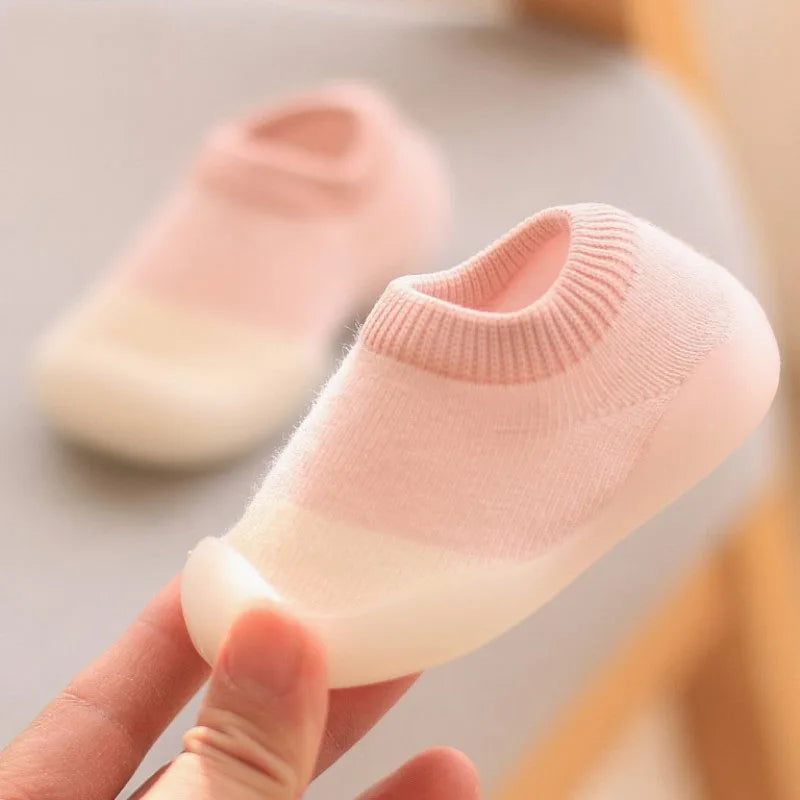 Kids Rubber Soft Sole Floor Shoes Knit Booties Anti-Slip - MONLANE