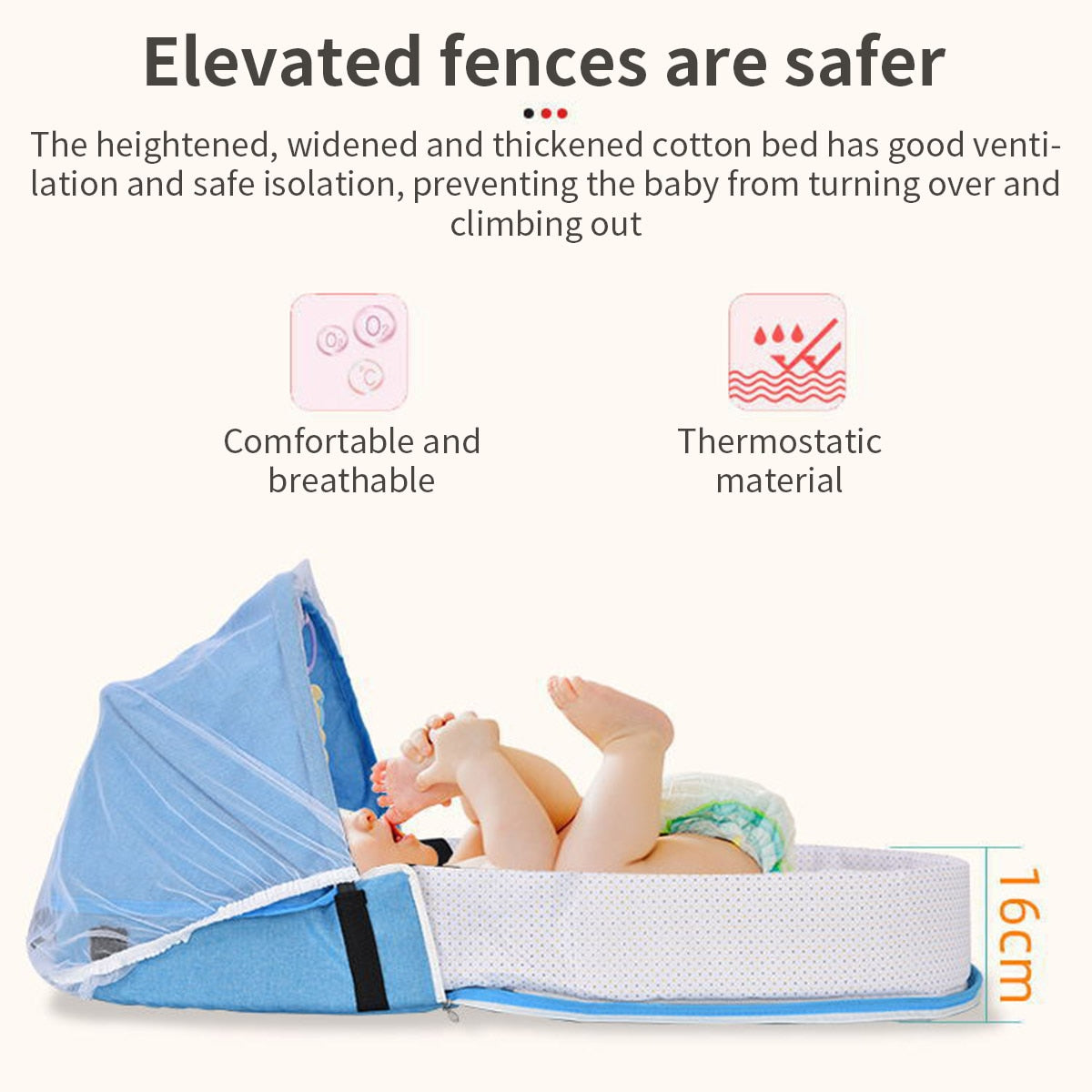 Baby Travel Beds Backpack with Mesh - MONLANE