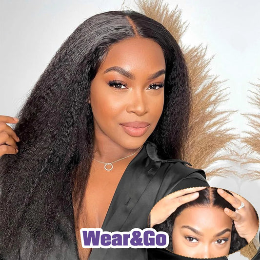 Kinky Straight Lace Front Pre Plucked Human Wig