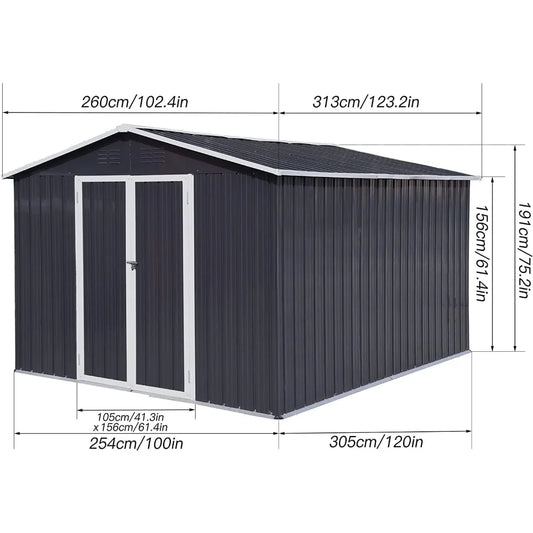 Metal Outdoor Storage Storage shed - MONLANE